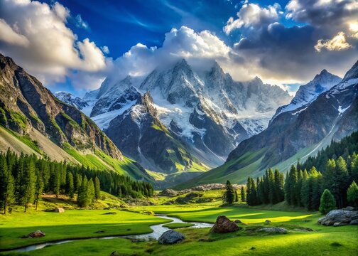 Stunning Makra Peak Panorama in Siri Paye, Northern Pakistan - A Serene Landscape Captured in Candid Photography
