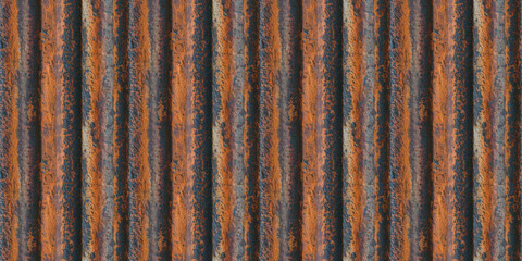 Fototapeta premium A close-up of rusted metal with a rich patina of orange, brown, and gray