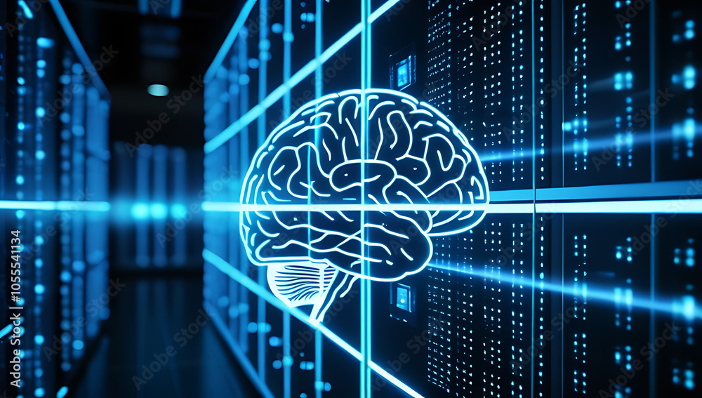 Wall mural powers digital brains connected data centers worldwide instantly processing vast amounts information