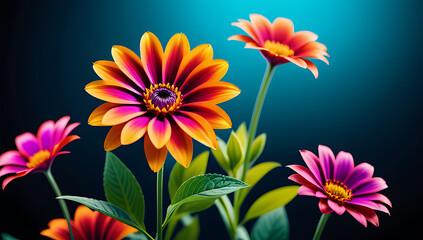 vibrant colorful flower design pantone paper cut unique pano piece creative projects