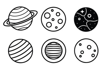 set of globe and planet silhouette vector illustration with with background