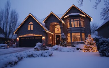 crazy christmass lights house suburband 