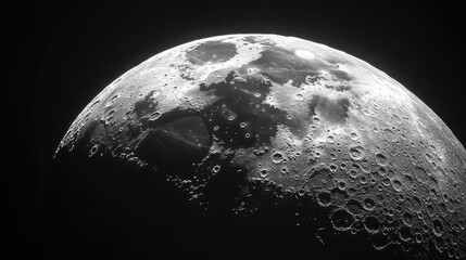 Spacecraft orbiting the moon, capturing stunning images of its gray, cratered surface.