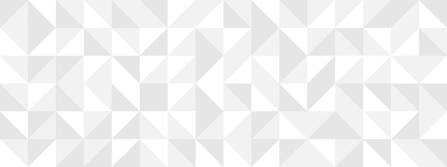 White seamless background of triangles in modern style, flat vector illustration. Cover of gray geometric shapes in retro texture for web design or postcard.