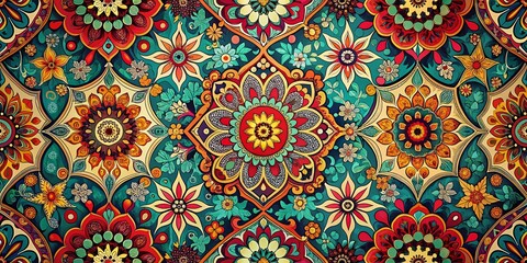 Surreal Optical Art Background with Retro Patterns for Modern Textile and Wallpaper Design