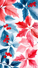 Obraz premium watercolor pattern christmas background