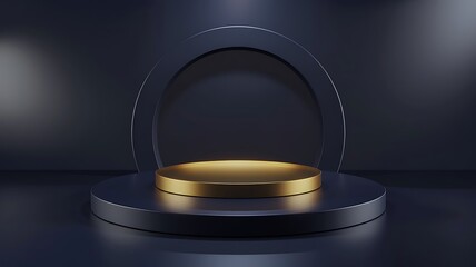 Elegant 3D Podium Display for Product Presentation, 
Minimalist 3D Podium Rendered Design for Branding Showcase,
Modern 3D Podium Stage with Soft Lighting and Clean Aesthetics