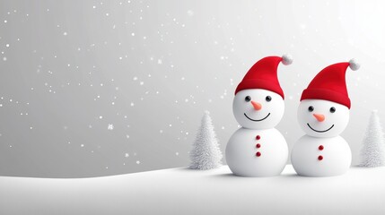 Cute snowman. Winter holiday theme.