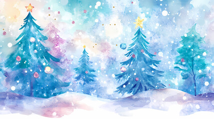 Fototapeta premium watercolor pattern christmas background