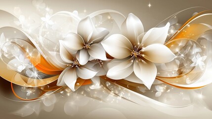 Elegant Floral Design with Abstract Elements