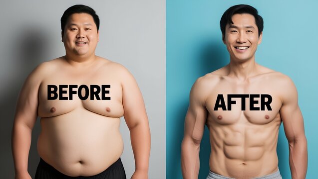 man happy to lose weight