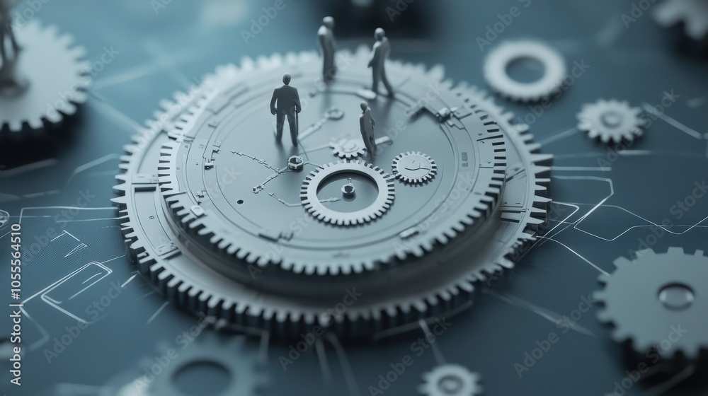 Poster exploring the interplay of technology and human collaboration in mechanical innovation