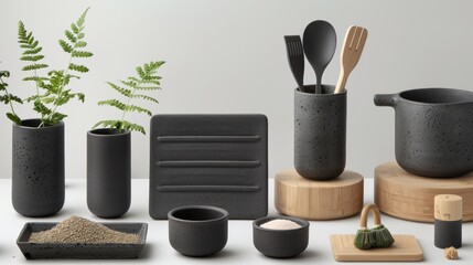 Naklejka premium Eco-Friendly Home Goods: Develop a brand that champions sustainable living with products like reusable kitchen items and eco-friendly cleaners for a healthier home. 