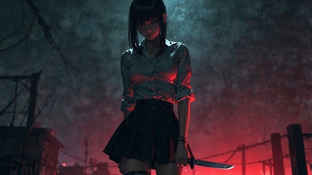 A woman holding a sword ahead of battle. A majestic wallpaper. ///// https://www.youtube.com/watch?v=nevImUFqqto&t=43s