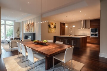 A modern dining space with clean lines
