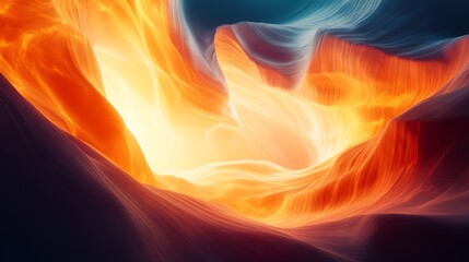 Fototapeta premium Abstract canyon with glowing light at the end.