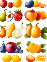 A colorful assortment of fruits arranged in a delightful collage, highlighting the beauty of nature’s harvest