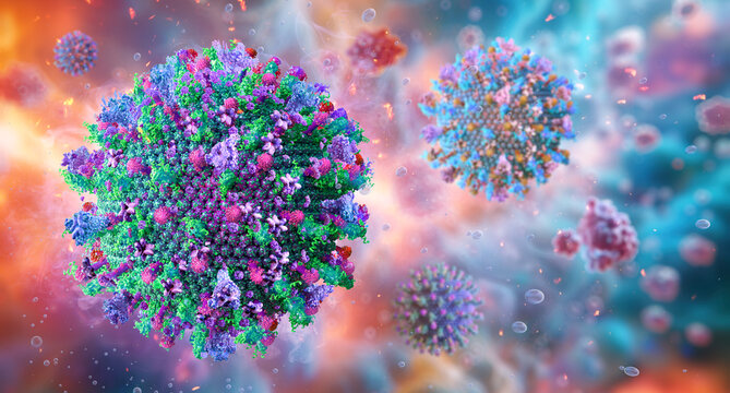 Varicella zoster VZV virus. Herpesvirus causing chickenpox, skin blisters, hives sores, shingles. Herpes zoster viral infection control, treatment, vaccine. Contagious disease, 3D medical illustration