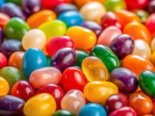 Vintage Style Closeup of Colorful Jelly Beans for Candy Enthusiasts and Sweet Treat Lovers