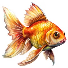Fototapeta premium Goldfish isolated on a white background.