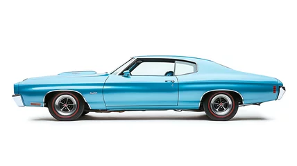 Fototapete Rund Vintage Muscle Car Isolated on White Background  © Creator