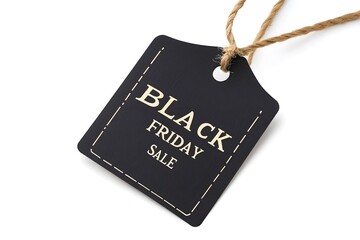Black Friday Sale Tag with Twine   Retail Shopping Promotion