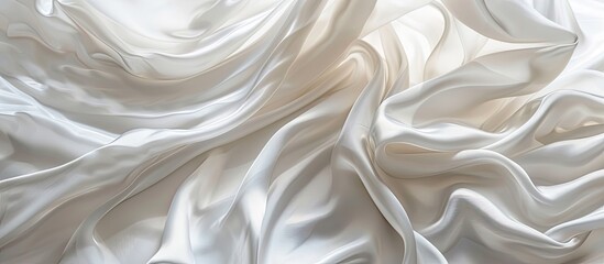 Obraz premium A white silk fabric backdrop providing ample copy space image