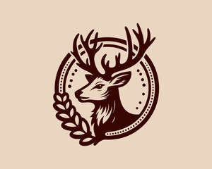 Deer logo vector template. Deer head logo icon vector illustration. Deer logo design for t-shirts