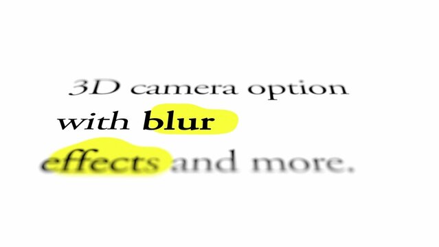 3D Camera with Text and Hand Drawn Highlighter