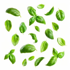 green leaves isolated on white