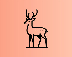 Deer logo vector template. Deer head logo icon vector illustration. Deer logo design for t-shirts