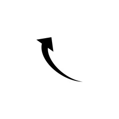 Long semi circle arrow. Vector illustration. Semicircular rounded curved one-sided arrow.	
