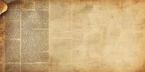 Fototapeta premium A vintage newspaper with sepia background. Aged newspaper texture with historical design. Retro document antique paper layout, ideal for media and editorial use.