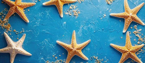 Starfishes On Blue Background