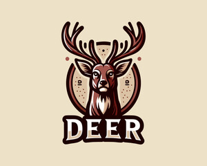 Deer logo vector template. Deer head logo icon vector illustration. Deer logo design for t-shirts