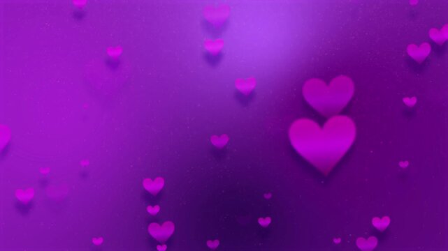Purple & pink hearts floating over a romantic gradient background [4K]