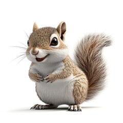 Obraz premium Cartoon squirrel on a white background.