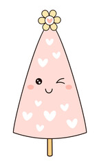 Retro groovy Christmas tree clipart. Christmas clipart. Cute festive seasonal object. Hand drawn vector illustration in flat style