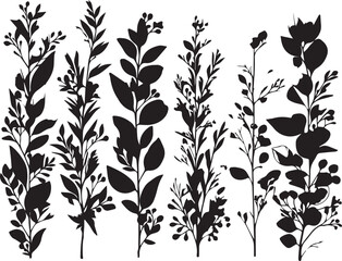 Set plants. Hand drawn vector illustration