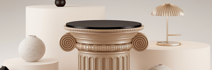 Gold and white minimal design  elegant and stylish  for product presentation   