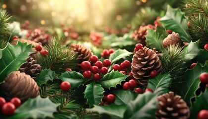 Enchanting Christmas Centerpiece with Berries and Holly A Cozy Festive Sparkle for Your Holiday Decor Create a Magical Atmosphere with Natures Beauty and Celebrate in Style This Season