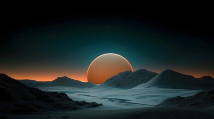 Fototapeta premium Planet with Multiple Moons and Dramatic Background