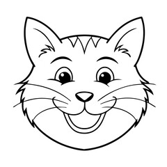 happy cute cat icon with happy face