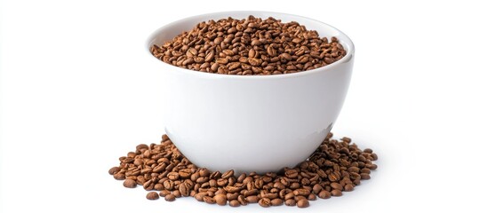 Instant Coffee In A White Cup Isolated In White
