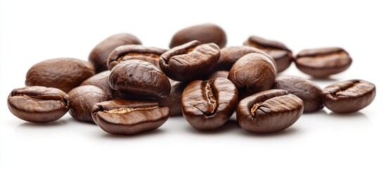Naklejka premium Coffee Beans Isolated On A White Background White Coffee