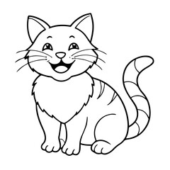 happy cute cat icon with happy face