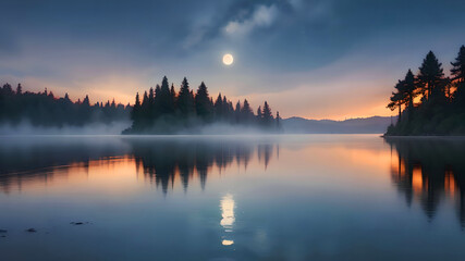 Fototapeta premium A tranquil lake scene