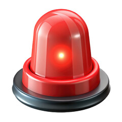 Fototapeta premium Red siren, glowing beacon light 3d render transparent background PNG