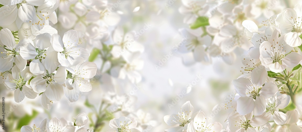 Poster white flowers create an abstract spring backdrop perfect for an easter themed copy space image