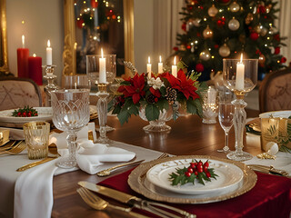 bowls and candles for the Christmas party